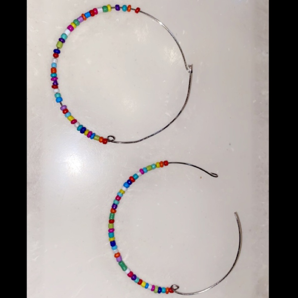 Beaded hoop earings